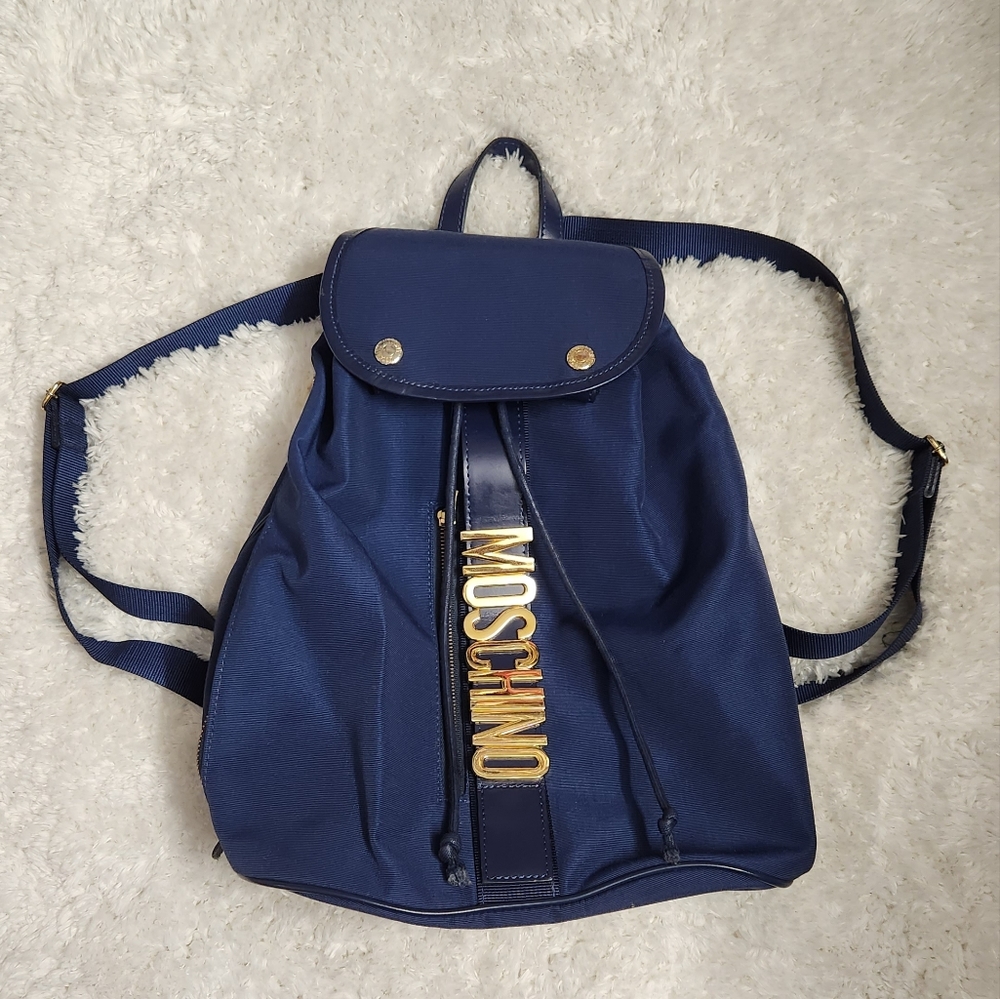 Moschino Navy Blue Backpack